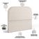 Cabeceira Cama Box King 195cm Lanna com Puff Recamier Doha W01 Linho Cru - Lyam Decor