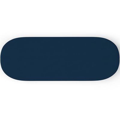 Kit 02 Puffs Decorativos Orgânicos Para Living Quarto 160cm Doha W01 Suede Azul Marinho - Lyam Decor