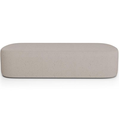 Cabeceira Cama Box Casal 140cm Lanna com Puff Recamier Doha W01 Linho Bege - Lyam Decor