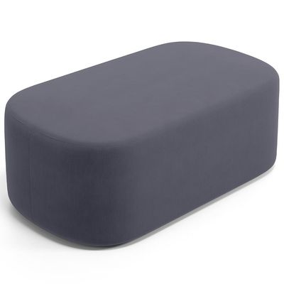 Puff Decorativo Orgânico Para Living Quarto 100cm Doha W01 Suede Cinza - Lyam Decor