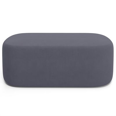 Puff Decorativo Orgânico Para Living Quarto 100cm Doha W01 Suede Cinza - Lyam Decor