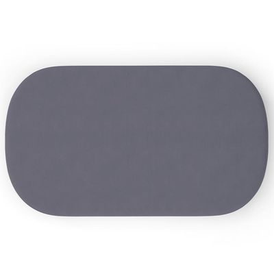 Puff Decorativo Orgânico Para Living Quarto 100cm Doha W01 Suede Cinza - Lyam Decor
