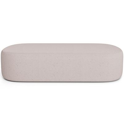 Puff Decorativo Orgânico Para Living Quarto 140cm Doha W01 Linho Bege - Lyam Decor