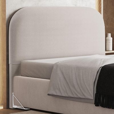 Cabeceira Cama Box King 195cm Orgânica Lanna W01 Bouclê Creme - Lyam Decor