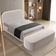 Cabeceira Cama Box King 195cm Lanna com Puff Recamier Doha W01 Bouclê Creme - Lyam Decor
