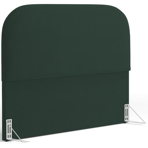Cabeceira Cama Box Queen 160cm Orgânica Lanna W01 Suede Verde Musgo