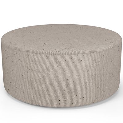 Kit Puff Redondo Lola e Puff Recamier Orgânico Orbit W01 Linho Bege - Lyam Decor