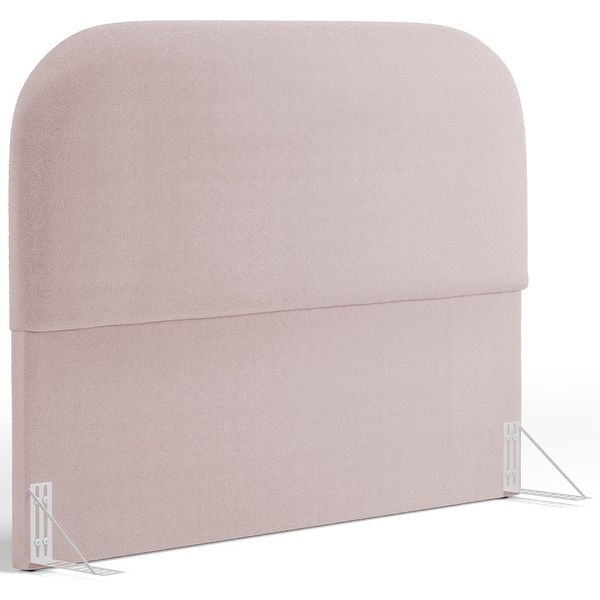 Cabeceira Cama Box Casal 140cm Orgânica Lanna W01 Bouclê Rosê - Lyam Decor