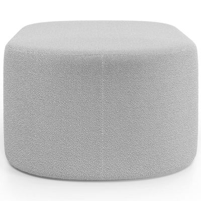 Puff Decorativo Orgânico para Living Quarto 70cm Doha W01 Bouclê Cinza - Lyam Decor