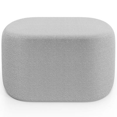 Puff Decorativo Orgânico para Living Quarto 70cm Doha W01 Bouclê Cinza - Lyam Decor