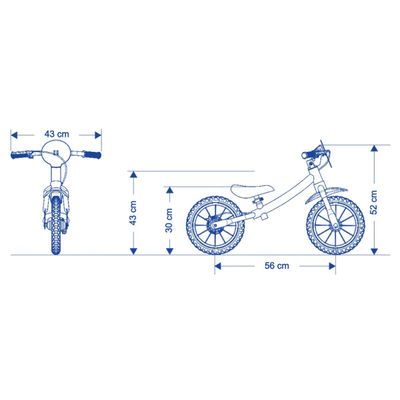 Bicicleta De Equilibrio Infantil Sem Pedal Bike Balance Nathor Feminina Aro 12 Com Banco Ajustável Capacidade Até 21Kg