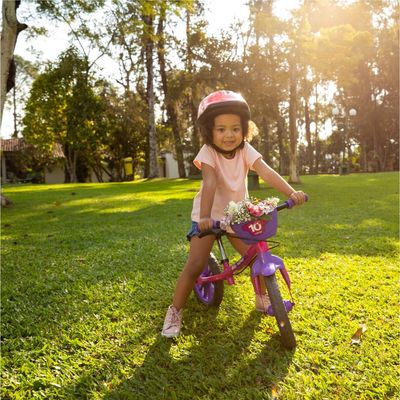 Bicicleta De Equilibrio Infantil Sem Pedal Bike Balance Nathor Feminina Aro 12 Com Banco Ajustável Capacidade Até 21Kg