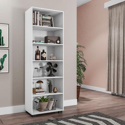 Estante de Livros para Escritório Home Office Alf Branco Texturizado - Gran Belo
