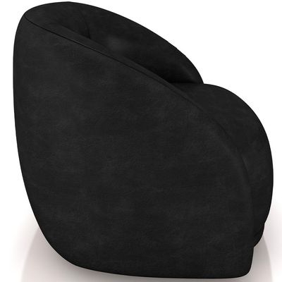 Poltrona Decorativa Giratória Angelina M03 Couríssimo Preto - Lyam Decor