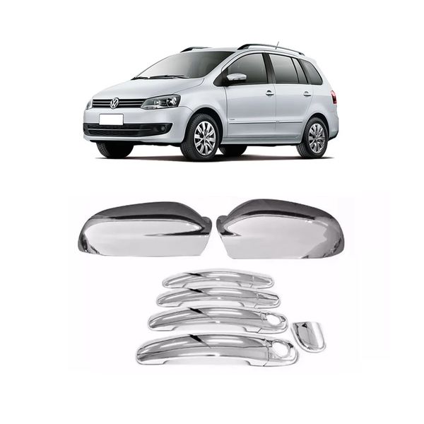 Kit Aplique Cromado Maçaneta Retrovisor Volkswagen Space Fox 2006/2010 Kit Aplique Cromado Maçaneta Retrovisor Volkswagen Space Fox 2006/2010