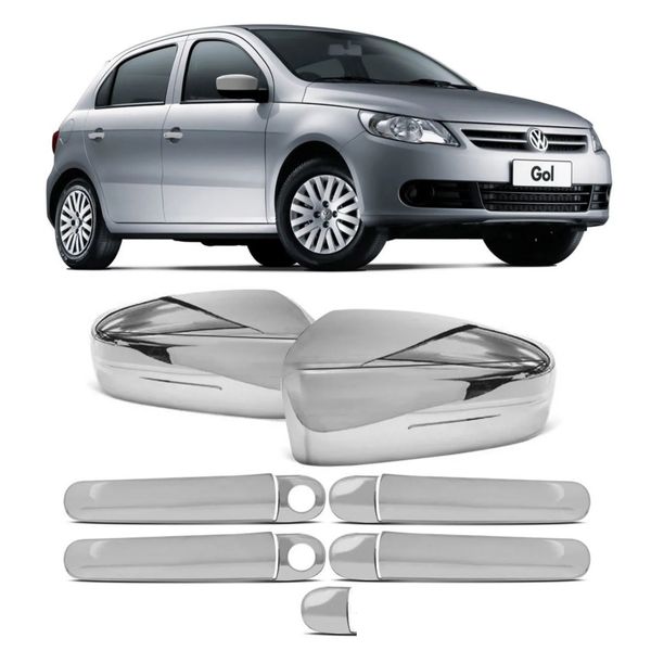 Kit Aplique Cromado Maçaneta Retrovisor Volkswagen Gol G5 2008 à 2013 Kit Aplique Cromado Maçaneta Retrovisor Volkswagen Gol G5 2008 à 2013
