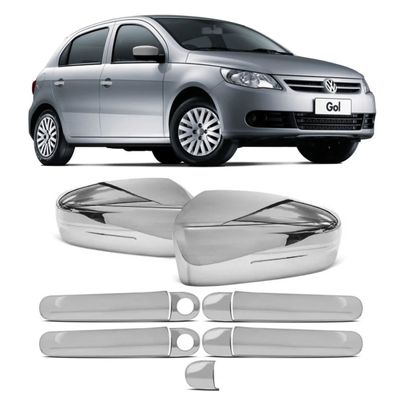 Kit Aplique Capa Cromada Maçanetas Retrovisor Gol G5 2008