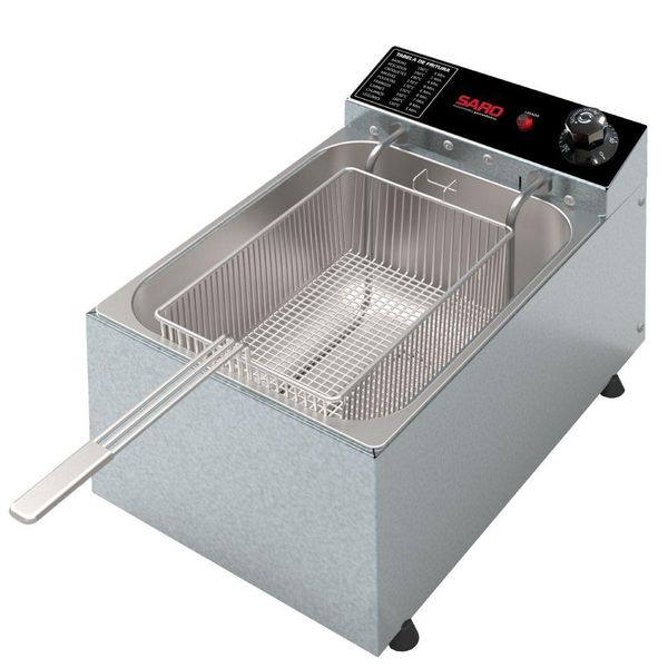 Fritadeira Elétrica Saro com 1 Cuba 2000w 50/60 Hz 5 Litros Inox 127V FR11 110V