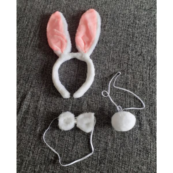 Fantasia Coelhinha Tiara Gravata Rabinho - 3 Peças Fantasia Coelhinha Tiara Gravata Rabinho - 3 Peças