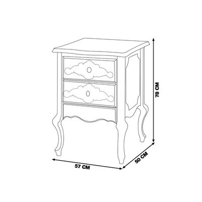 Mesa de Cabeceira Decorativa Zahra 2 Gavetas Vermelho/Imbuía - Gran Belo