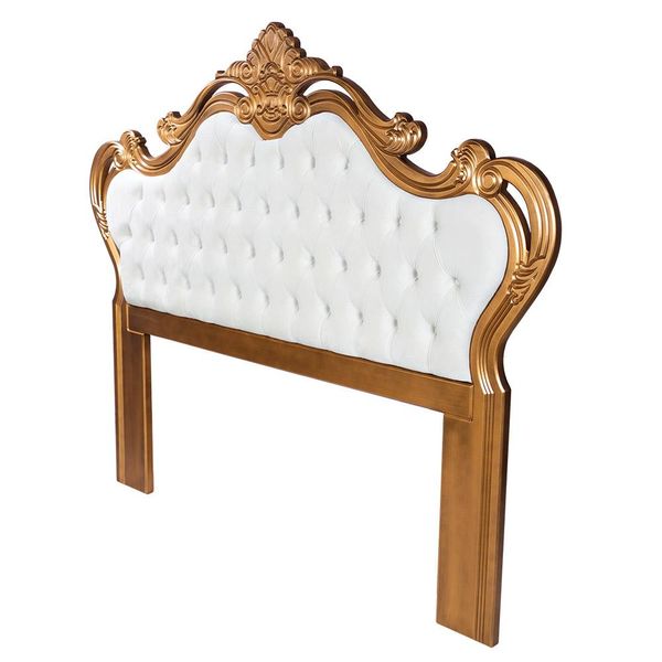 Cabeceira Decorativa Módena King Size Bege/Dourada - Gran Belo