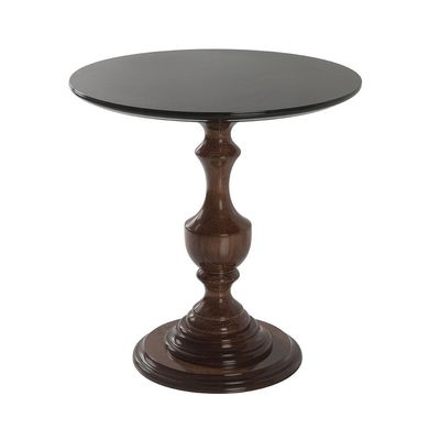 Mesa Lateral Decorativa Para Sala de Estar Rialto 70x76 Imbuia/Preto - Gran Belo