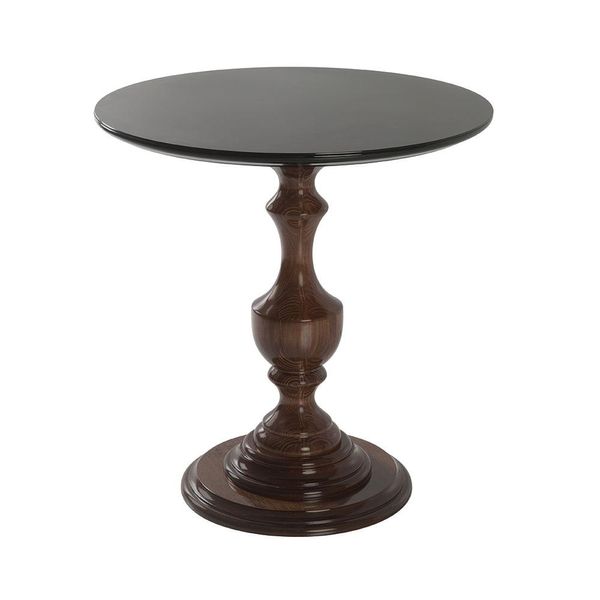 Mesa Lateral Decorativa Para Sala de Estar Rialto 70x76 Imbuia/Preto - Gran Belo