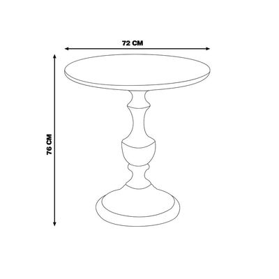 Mesa Lateral Decorativa Para Sala de Estar Rialto 70x76 Imbuia/Preto - Gran Belo