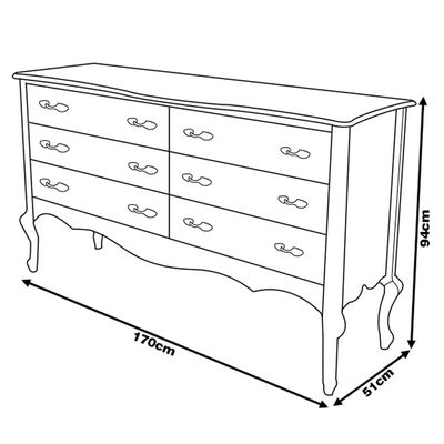 Cômoda Decorativa Beethoven com 6 Gavetas Branco/Imbuía - Gran Belo