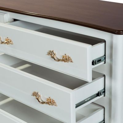 Cômoda Decorativa Beethoven com 6 Gavetas Branco/Imbuía - Gran Belo