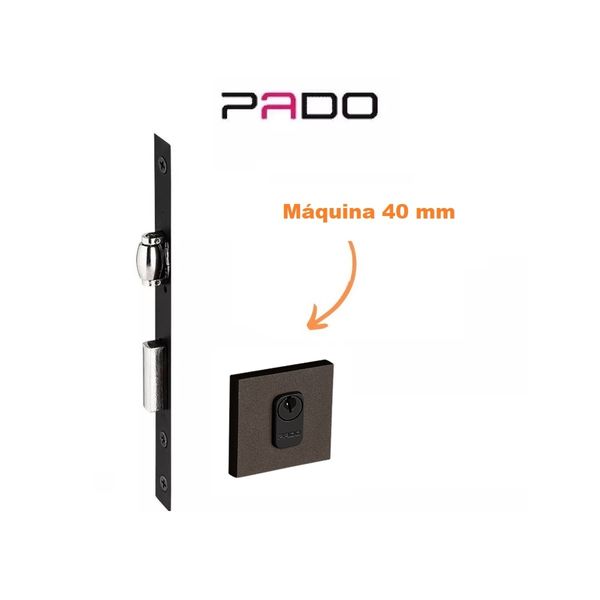 FECHADURA ROLETE PORTA PIVOTANTE PADO CORTEN MARROM MÁQUINA 40 MM 453 QUADRADA CT