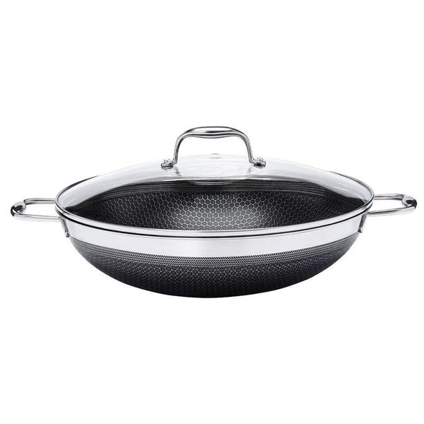 Panela Wok Cookingpro Hive 34 Cm 5 L Aço Inox Triplo