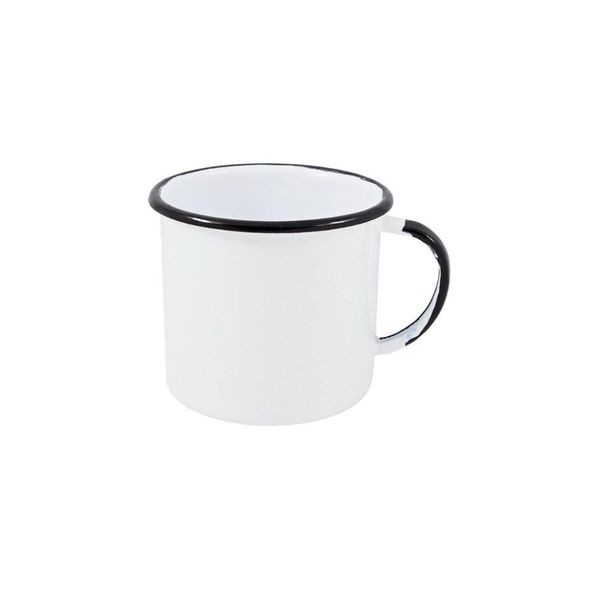 Caneca Média Esmaltada Branco 160 Ml Ewel