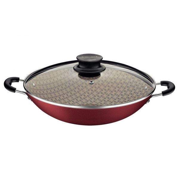 Panela Wok Paris Alumínio/Antiaderente Vermelho 6,0L