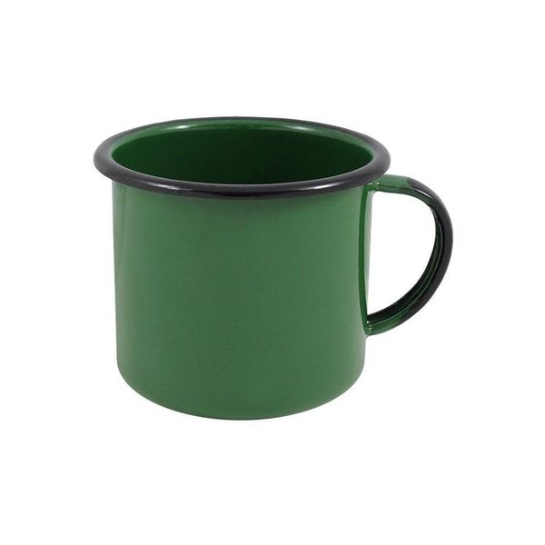 Caneca Grande Esmaltada Verde 370 Ml Ewel