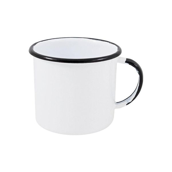 Caneca Grande Esmaltada Branco 370 Ml Ewel