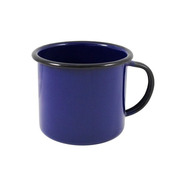 Caneca Grande Esmaltada Azul 370 Ml Ewel