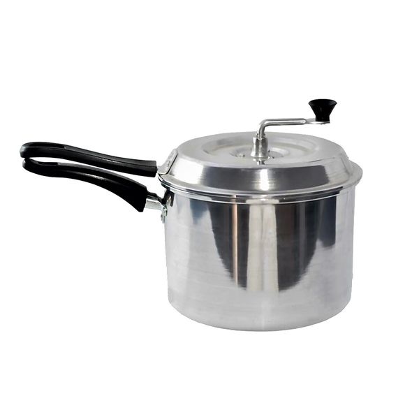 Panela Pipoqueira em Alumínio Polido Tampa Manivela 20cm Panela Pipoqueira em Alumínio Polido Tampa Manivela 20cm