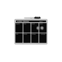 Quadro Magnético Negro Le Planejamento Semanal com 2 Ímãs e Marcador 21,5x28cm