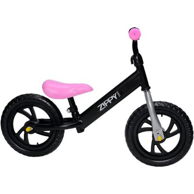 Bicicleta Sem Pedal De Equilibrio Infantil 2 Rodas Zippy Toys Bike De Passeio Para Criança Aro 12 Capacidade 25kg Rosa