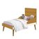 Dormitório Infantil Theo Retrô 2 Portas, Cômoda E Berço Branco/savana Com Pés Amadeirado - Reller Móveis Branco/savana