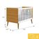 Dormitório Infantil Theo Retrô 2 Portas, Cômoda E Berço Branco/savana Com Pés Amadeirado - Reller Móveis Branco/savana