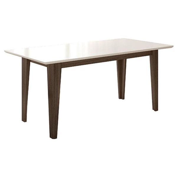 Mesa De Jantar 160cm Liz Amêndoa Off White - Poliman