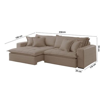 Sofá Zen Veludo 02 Módulos 90 Cm B25 Meu Sofá Online B002 Veludo Capuccino