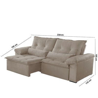 Sofá San Andreas Veludo 2 Módulos 90cm B25cm Meu Sofá Online B002 Veludo Capuccino