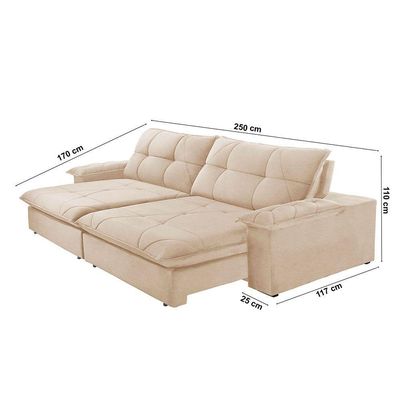 Sofá Gaia Linho 02 Módulos 100 Cm B25cm Meu Sofá Online A294 Linho Creme