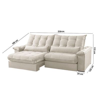 Sofá Classic Linho 02 Módulos 90 Cm B25 Cm Meu Sofá Online A302 Linho Branco