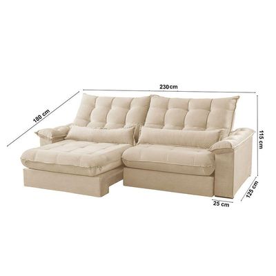 Sofá Classic Linho 02 Módulos 90 Cm B25 Cm Meu Sofá Online A294 Linho Creme