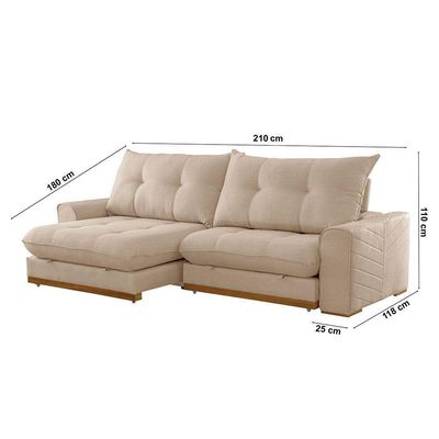 Sofá Argo Linho 02 Módulos 80 Cm B25cm Meu Sofá Online A226 Linho Bege