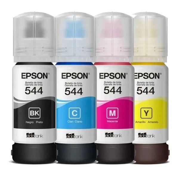 Kit 4 Refil Tinta Epson T544 L1110 L3110 L3150 L3160 Kit 4 Refil Tinta Epson T544 L1110 L3110 L3150 L3160
